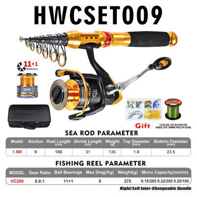 Fishing Rod&Reel Combo Telescopic Fishing Rod Pole Spinning Reel Set Fishing Line Lures Hooks Barrel Swivels with Carry Bag Ca
Fishing Rod&Reel Combo Telescopic Fishing Rod Pole Spinning Reel Set Fishing Line Lures Hooks Barrel Swivels with Carry Bag Ca