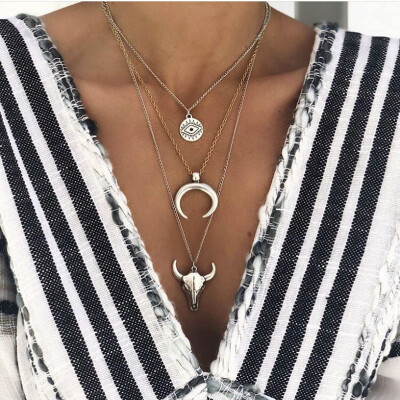 HuaTang Star Moon Pendant Necklace Boho Geometric Crystal Layered Necklaces for Women Girl Waterdrop Opal Collar Choker Jewelry
HuaTang Star Moon Pendant Necklace Boho Geometric Crystal Layered Necklaces for Women Girl Waterdrop Opal Collar Choker Jewelry