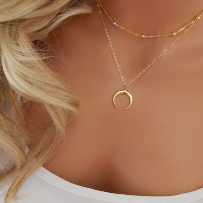 Bohemian Gold Color Multi Layer Moon Pendant Necklace For Women Long Chain Sequined Choker Collar Necklace Fashion Jewelry Gift
Bohemian Gold Color Multi Layer Moon Pendant Necklace For Women Long Chain Sequined Choker Collar Necklace Fashion Jewelry Gift