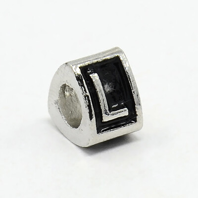 Platinum Tone Zine Alloy Enamel European Beads Large Hole Triangle Beads with LetterL 9x9x7mm Hole 5mm
Platinum Tone Zine Alloy Enamel European Beads Large Hole Triangle Beads with LetterL 9x9x7mm Hole 5mm