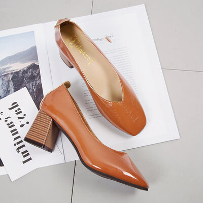 Single Shoe Womens Spring 2018 Hundred Sets of Korean Square Head Shoes with Rough heels&Shallow Mouth High heels Womens Sho
Single Shoe Womens Spring 2018 Hundred Sets of Korean Square Head Shoes with Rough heels&Shallow Mouth High heels Womens Sho