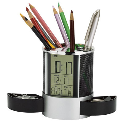 Pen Pencil Holder Digital LCD Desk Alarm Clock Mesh Pen Holder Calendar Timer Temperature Calendar Table Desktop Clock 2 Small Dra
Pen Pencil Holder Digital LCD Desk Alarm Clock Mesh Pen Holder Calendar Timer Temperature Calendar Table Desktop Clock 2 Small Dra