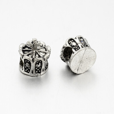 Antique Silver Plated Alloy Rhinestone European Beads Large Hole Crown Beads Hematite 13x12mm Hole 5mm
Antique Silver Plated Alloy Rhinestone European Beads Large Hole Crown Beads Hematite 13x12mm Hole 5mm