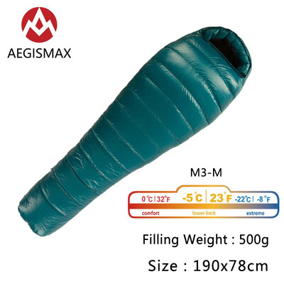 AEGISMAX M3 Lengthened Mummy Sleeping Bag Ultralight 95 White Goose Down Box Baffles Winter Outdoor Camping Hiking
AEGISMAX M3 Lengthened Mummy Sleeping Bag Ultralight 95 White Goose Down Box Baffles Winter Outdoor Camping Hiking