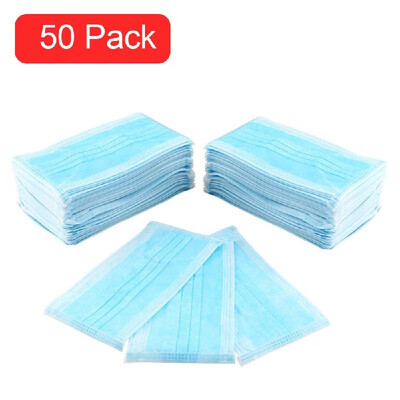 50 Pack Surgical Disposable Face Masks with Elastic Ear Loop 3 Ply Breathable&Comfortable for Blocking Dust Air Pollution Flu
50 Pack Surgical Disposable Face Masks with Elastic Ear Loop 3 Ply Breathable&Comfortable for Blocking Dust Air Pollution Flu