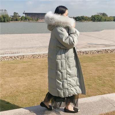 2018 han edition winter clothing new fashion loose quilt type big hair collar is thickened too knee long style down jacket female
2018 han edition winter clothing new fashion loose quilt type big hair collar is thickened too knee long style down jacket female