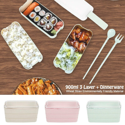 900ml 3 Layer Spoon Dinnerware Lunch Box Bento Box Food Storage Container
900ml 3 Layer Spoon Dinnerware Lunch Box Bento Box Food Storage Container