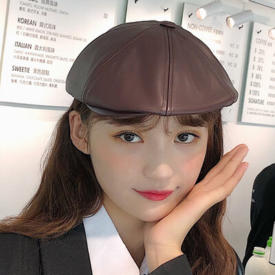 PU black beret British retro hundred leather forward painter hat spring autumn&winter female Korean version tide
PU black beret British retro hundred leather forward painter hat spring autumn&winter female Korean version tide