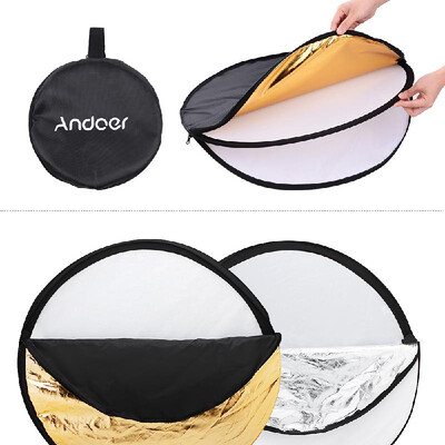 Andoer 24" 60cm Disc 5 in 1 Gold Silver White Black Translucent Multi Portable Collapsible Photography Studio Photo Light Re
Andoer 24" 60cm Disc 5 in 1 Gold Silver White Black Translucent Multi Portable Collapsible Photography Studio Photo Light Re