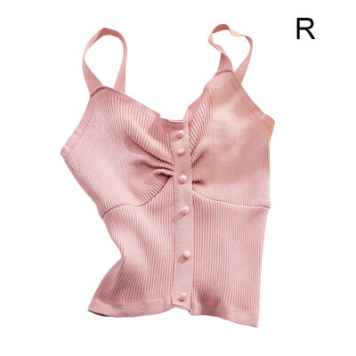 Fashion Temperament Camisole V-neck Knit Solid Color Sling Back Button Decoration Sexy Womens Camisole
Fashion Temperament Camisole V-neck Knit Solid Color Sling Back Button Decoration Sexy Womens Camisole