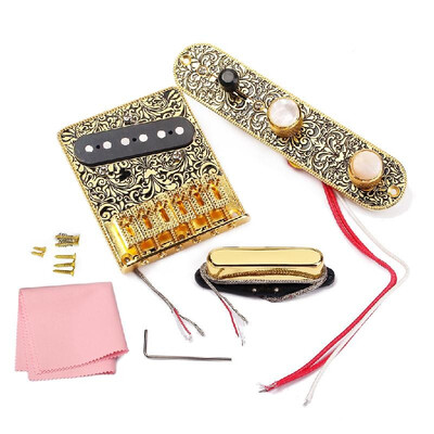 High-quality Electric Guitar 6 Saddle String Bridge Pickup Set with 3 Way Switch Control Plate Beautiful Decorative Pattern
High-quality Electric Guitar 6 Saddle String Bridge Pickup Set with 3 Way Switch Control Plate Beautiful Decorative Pattern