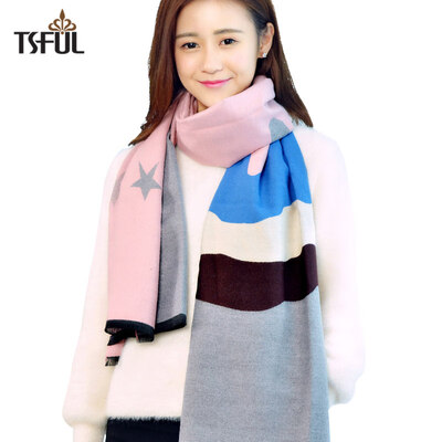 Tsful scarf female winter new fashion bib large shawl long thick warm thick wear dual-use casual wild TSO571WJB Xingyue - dark gray powder
Tsful scarf female winter new fashion bib large shawl long thick warm thick wear dual-use casual wild TSO571WJB Xingyue - dark gray powder