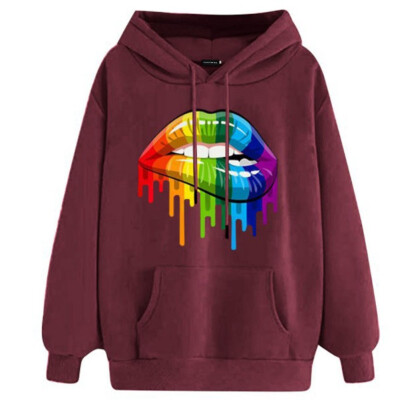 Autumn Winter Fashion Casual Women Rainbow Candy colors Lip print Loose Hooded Long sleeve Sweatshirt
Autumn Winter Fashion Casual Women Rainbow Candy colors Lip print Loose Hooded Long sleeve Sweatshirt