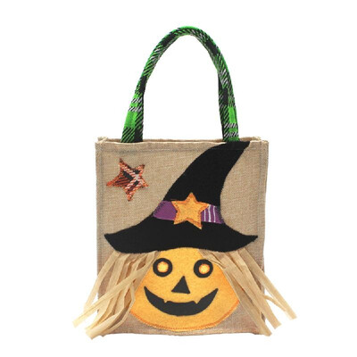 Halloween Linen Candy Bag Trick or Treat Kids Candy Bucket Handbag with Handle Halloween Party Costumes Supplies Decoration--Pump
Halloween Linen Candy Bag Trick or Treat Kids Candy Bucket Handbag with Handle Halloween Party Costumes Supplies Decoration--Pump