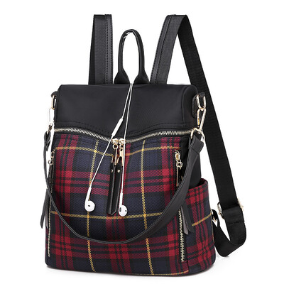 Waterproof Oxford cloth shoulder bag handbag travel wild canvas plaid backpack dual-use bag female
Waterproof Oxford cloth shoulder bag handbag travel wild canvas plaid backpack dual-use bag female