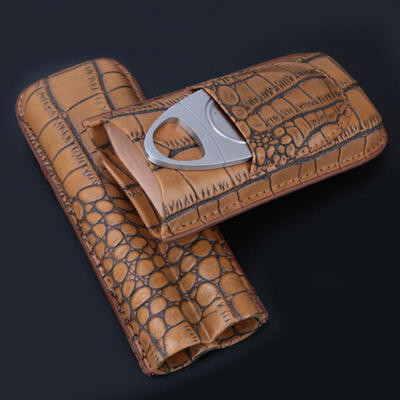 Greensen Crocodile Pattern Leather Cigar Case Holder 2 Tube Travel Cigar Box with Cigar Cutter
Greensen Crocodile Pattern Leather Cigar Case Holder 2 Tube Travel Cigar Box with Cigar Cutter