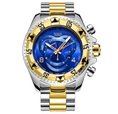 personality men stainless steel big watches golden fashion male top luxury quartz watch American style calendar clock
personality men stainless steel big watches golden fashion male top luxury quartz watch American style calendar clock