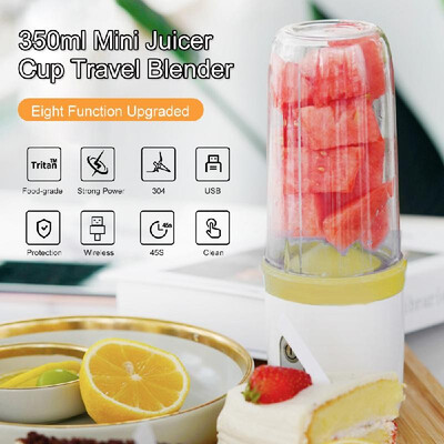 Mini Juicer Cup 350ml Fruit Juice Mixer Travel Blender with Stainless Steel 4-Blades USB Rechargeable
Mini Juicer Cup 350ml Fruit Juice Mixer Travel Blender with Stainless Steel 4-Blades USB Rechargeable