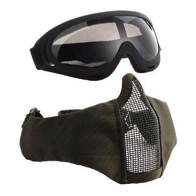 V12X400 Half-face Mesh Mask & Goggle Set Impact-resistance UV Protection Goggle Protective Mask Ear Protection Carbon Steel Mesh
V12X400 Half-face Mesh Mask & Goggle Set Impact-resistance UV Protection Goggle Protective Mask Ear Protection Carbon Steel Mesh