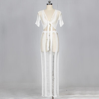 Sexy Women Two-piece Set Sheer Knitted Crop Top V Neck Bodycon Slim Split Long Skirt Solid Suits BlackWhiteCamel
Sexy Women Two-piece Set Sheer Knitted Crop Top V Neck Bodycon Slim Split Long Skirt Solid Suits BlackWhiteCamel