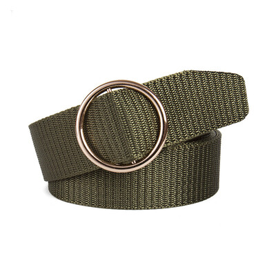 Round buckle Unisex belt Solid Color Canvas Ring Buckle Women belt Fashion Student belt Wild Cowboy pants belt
Round buckle Unisex belt Solid Color Canvas Ring Buckle Women belt Fashion Student belt Wild Cowboy pants belt