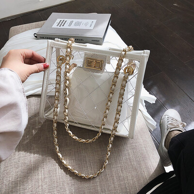 Chic chain bag womens bag new 2019 net red jelly transparent steamed stuffed bun female buckle shoulder Messenger bag
Chic chain bag womens bag new 2019 net red jelly transparent steamed stuffed bun female buckle shoulder Messenger bag
