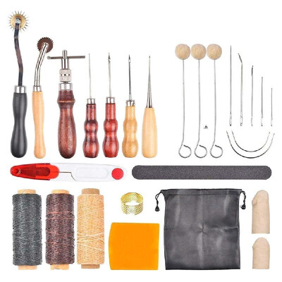 27Pcs Leather Working Tools Kit Set Hand Sewing Craft Supplies Stitching Groover Awl
27Pcs Leather Working Tools Kit Set Hand Sewing Craft Supplies Stitching Groover Awl