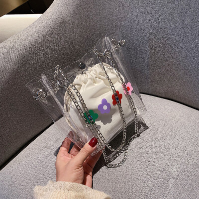 Transparent jelly bag female bag 2019 new Korean version of the fashion shoulder bag texture foreign gas chain oblique tweezers mother bag
Transparent jelly bag female bag 2019 new Korean version of the fashion shoulder bag texture foreign gas chain oblique tweezers mother bag