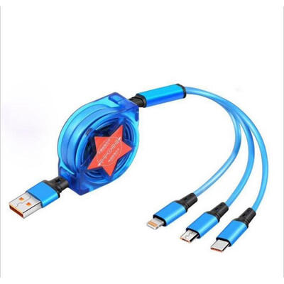 Universal 3-in-1 USB To Micro USB 8 Pin Lightning Type-C Charging Cable Telescopic Data Cord For IPhone Android Phones-1m
Universal 3-in-1 USB To Micro USB 8 Pin Lightning Type-C Charging Cable Telescopic Data Cord For IPhone Android Phones-1m
