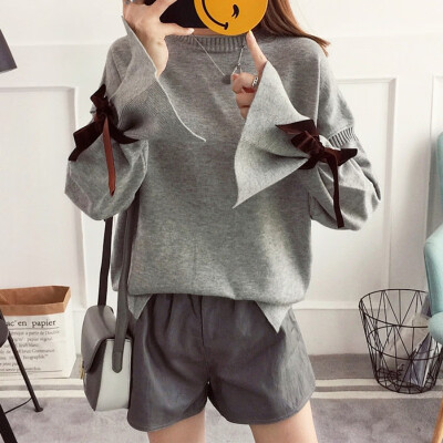 Sweater Women 2019 Casual Slim Autumn Spring Knitted Sweater Lace Up Flare Long Sleeve Ruffle Knitting Pullover Female Sweaters
Sweater Women 2019 Casual Slim Autumn Spring Knitted Sweater Lace Up Flare Long Sleeve Ruffle Knitting Pullover Female Sweaters