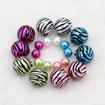 Zebra Printing Double Sided Round Resin Beads Stud Earrings with Stainless Steel Pins Platinum Mixed Color 24mm Pin 08mm
Zebra Printing Double Sided Round Resin Beads Stud Earrings with Stainless Steel Pins Platinum Mixed Color 24mm Pin 08mm