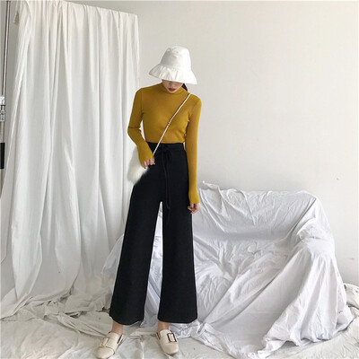 Retro Evening Wind Solid Color Knit Slim Joker Thin Stretch Bottoming Shirt Womens 2018 Autumn New 
Retro Evening Wind Solid Color Knit Slim Joker Thin Stretch Bottoming Shirt Womens 2018 Autumn New