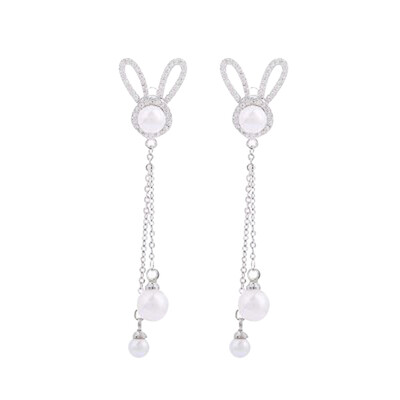 Silver Earring Diamond Rabbit Ears Long Earring Women Pearl Stud Earring Fashion Jewelry Wedding Band
Silver Earring Diamond Rabbit Ears Long Earring Women Pearl Stud Earring Fashion Jewelry Wedding Band