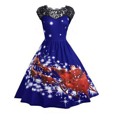 Gobestart Fashion Women Printing Splicing Lace Cultivation Large Type Evening Party Dress
Gobestart Fashion Women Printing Splicing Lace Cultivation Large Type Evening Party Dress
