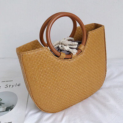 Spring&summer 2019 new Korean version of the simple straw package round ring wood handle handbag single shoulder spool woven b
Spring&summer 2019 new Korean version of the simple straw package round ring wood handle handbag single shoulder spool woven b
