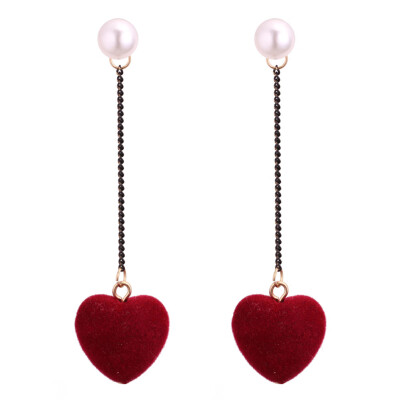 Heart Earring For Girl Imitation Pearls Ball Suede Velvet Long Love Earrings Minimalist Women Jewelry Drop earrings
Heart Earring For Girl Imitation Pearls Ball Suede Velvet Long Love Earrings Minimalist Women Jewelry Drop earrings