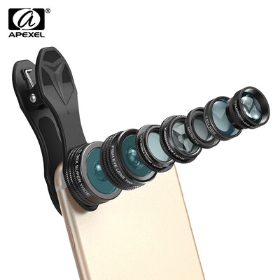Apexel APL - DG7 036X Super Wide Angle 063X Wide Angle 2X Telephoto 15X Macro 198 Degree Fisheye CPL Kaleidoscope Le
Apexel APL - DG7 036X Super Wide Angle 063X Wide Angle 2X Telephoto 15X Macro 198 Degree Fisheye CPL Kaleidoscope Le