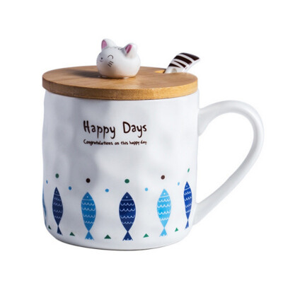 Fashion Creative Cat&Fish Group Mark Ceramic Cup Cartoon with Spoon with Lid Breakfast Milk Water Mugs Drinkwar
Fashion Creative Cat&Fish Group Mark Ceramic Cup Cartoon with Spoon with Lid Breakfast Milk Water Mugs Drinkwar