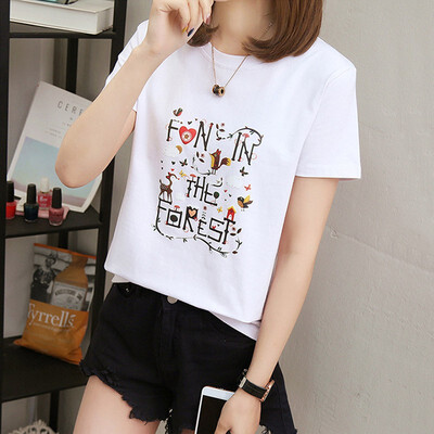 summer cartoon short-sleeved t-shirt womens loose Korean students wild half-sleeved shirt
summer cartoon short-sleeved t-shirt womens loose Korean students wild half-sleeved shirt