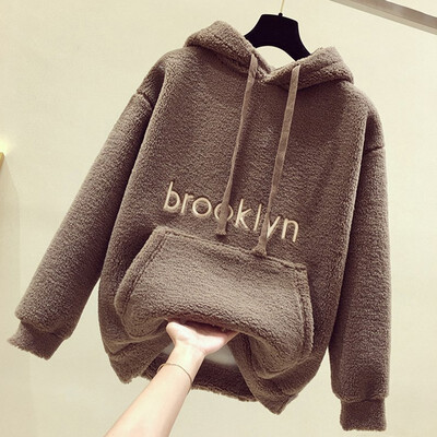 Women Plush Sweater Letters Embroidered Hat Collar Long Sleeve Casual Warm Winter Autumn Loose Long Thick Tops
Women Plush Sweater Letters Embroidered Hat Collar Long Sleeve Casual Warm Winter Autumn Loose Long Thick Tops