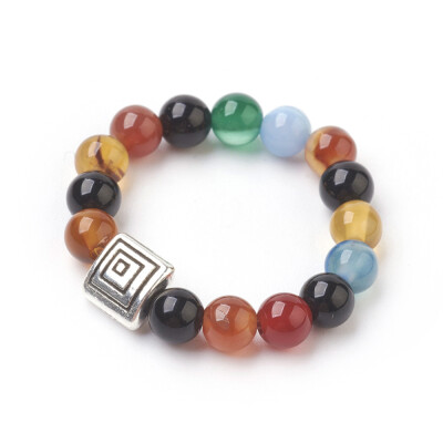 Natural Agate Stretch Finger Rings with Alloy Finding Size 10 Antique Silver 20mm
Natural Agate Stretch Finger Rings with Alloy Finding Size 10 Antique Silver 20mm
