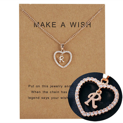 Make A Wish 26 Letters Alphabet Pendant Necklace Cubic Zirconia Love Heart Crystal Charm Necklace for Women Jewelry With Card
Make A Wish 26 Letters Alphabet Pendant Necklace Cubic Zirconia Love Heart Crystal Charm Necklace for Women Jewelry With Card