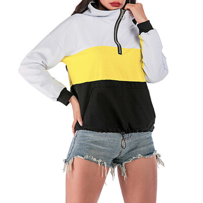 Women Autumn And Winter Fashion Casual Loose Color Stitching Slim Zipper Hooded Pullover Sweatershirt Hoody
Women Autumn And Winter Fashion Casual Loose Color Stitching Slim Zipper Hooded Pullover Sweatershirt Hoody