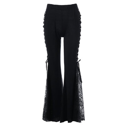Fashion Women Lace Flared Pants Lace-Up Bandage High Waist Solid Bell Bottom Long Trousers Black
Fashion Women Lace Flared Pants Lace-Up Bandage High Waist Solid Bell Bottom Long Trousers Black