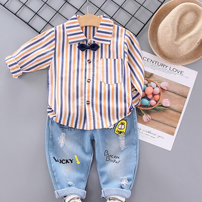 Autumn Children Baby Boys Casual Long Sleeve Striped Print Shirt TopsCartoon Denim Pants Trouser Set
Autumn Children Baby Boys Casual Long Sleeve Striped Print Shirt TopsCartoon Denim Pants Trouser Set