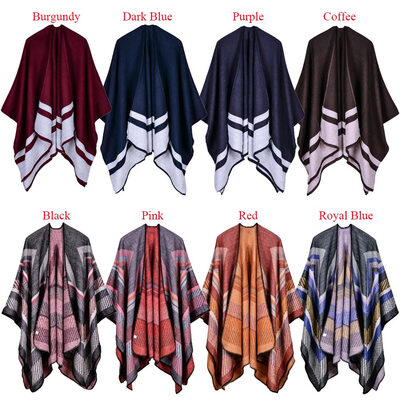Women Poncho Scarf Cardigan Sweater Geometrical Striped Warm Cape Shawl Long Scarves Pashmina Outwear
Women Poncho Scarf Cardigan Sweater Geometrical Striped Warm Cape Shawl Long Scarves Pashmina Outwear