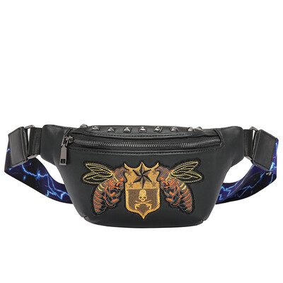 Embroidery pattern breast bag fashion waistband for men&women Korean version Street bag couple rivet breast bag jump Di bag
Embroidery pattern breast bag fashion waistband for men&women Korean version Street bag couple rivet breast bag jump Di bag