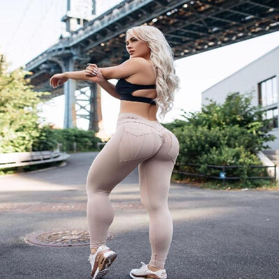 New Europe&America high waist sexy tight hip pocket nine points stretch pants yoga fitness yoga pants 9776-blue
New Europe&America high waist sexy tight hip pocket nine points stretch pants yoga fitness yoga pants 9776-blue