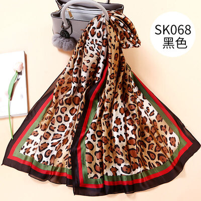 New European&American style big brand leopard print simulation silk scarf decorative silk scarf travel beach towel shawl
New European&American style big brand leopard print simulation silk scarf decorative silk scarf travel beach towel shawl