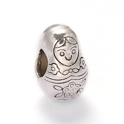 Tibetan Style Alloy European Large Hole Beads Matryoshka Doll Cadmium Free & Nickel Free & Lead Free Antique Silver 13x9x9mm
Tibetan Style Alloy European Large Hole Beads Matryoshka Doll Cadmium Free & Nickel Free & Lead Free Antique Silver 13x9x9mm
